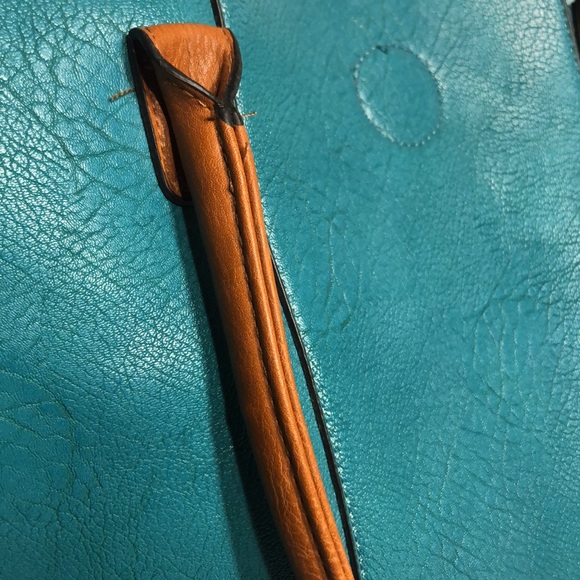 Sofia Vitali 2-in1 Leather Tote Bag Set New #P06Teal - Picture 4 of 8